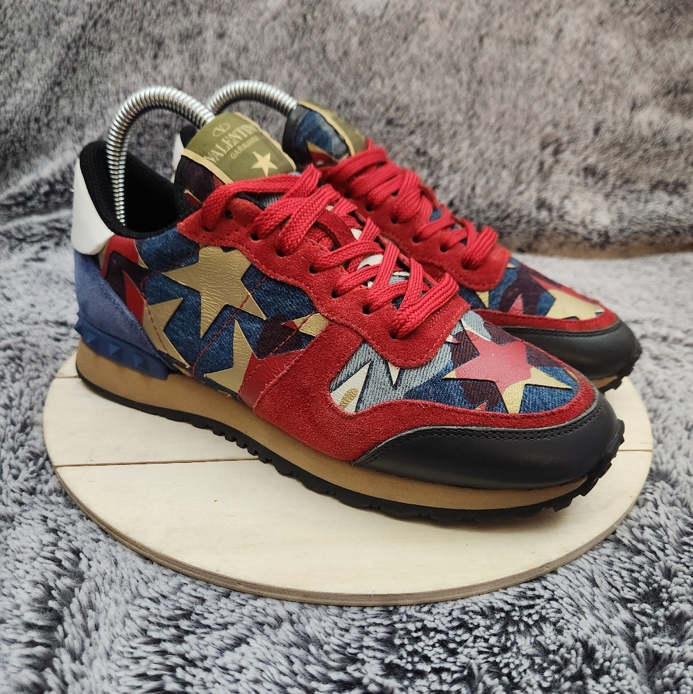 Valentino Red and Blue Star Sneakers